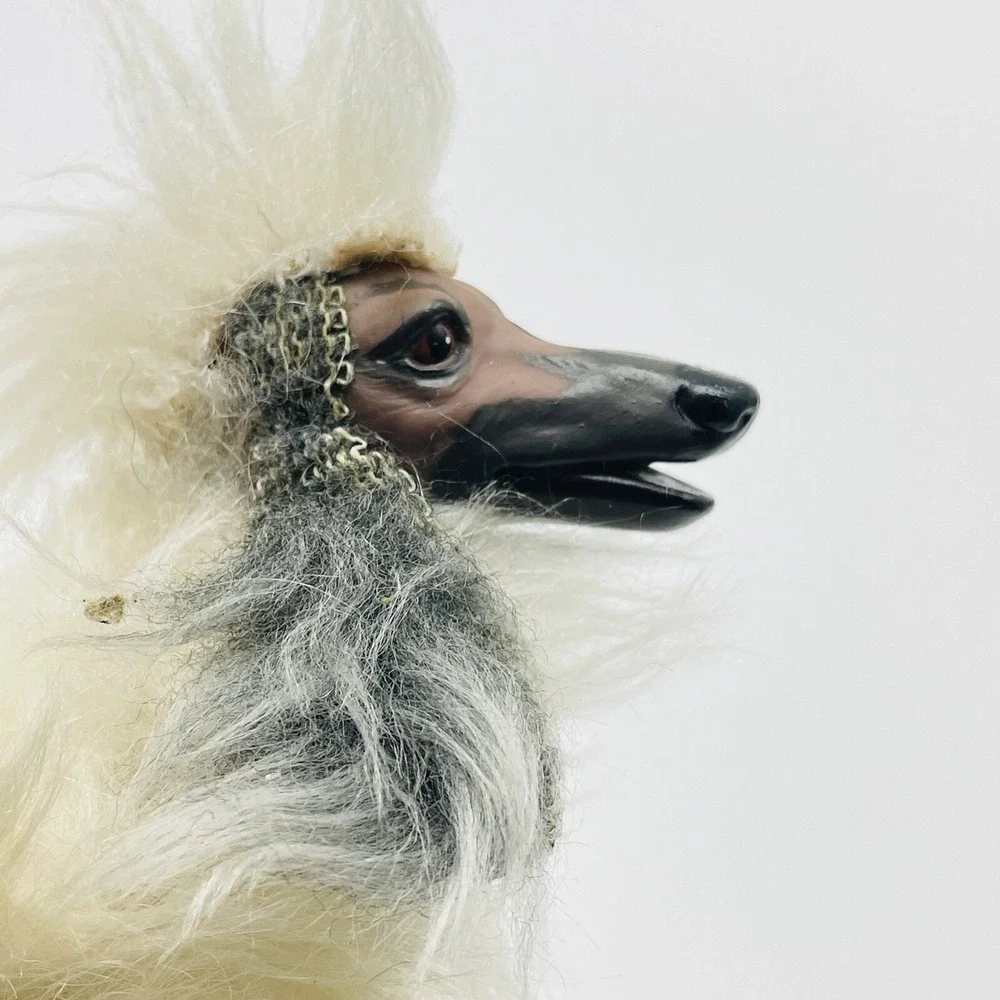 Mattel Barbie Afghan Hound Dog White Posable Articulated #1018 Vintage 1979